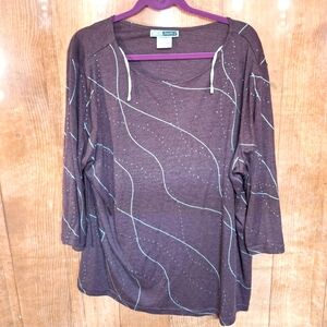 CM SHAPES PURPLE LONG SLEEVE TOP SIZE 1X